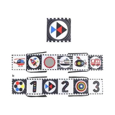 Imagem de Livro De Pano Para Bebês Em Preto E Branco, Brinquedos Sensoriais Para