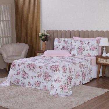 Imagem de Jogo De Lençol Beatriz Solteiro 3 Peças Percal 180 Fios 100% Algodão P
