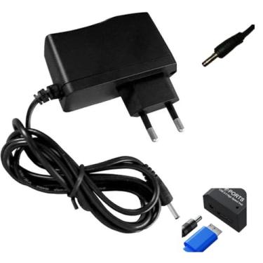 Imagem de Fonte de Alimentação Universal, Conector P4 Mini 3,5mm x 1.5mm, Bivolt, Fonte para Hub USB, Fonte 5V 1A