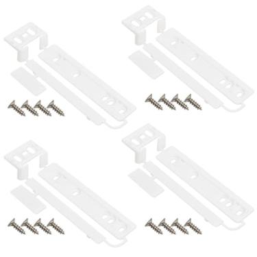 Imagem de UPTTHOW 4 peças deslizantes de porta de geladeira e congelador integradas universais com parafusos, kit de fixação de instalação de instalação de porta de geladeira com barckets e clipes
