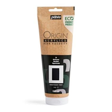 Imagem de PEBEO Origin - Tinta acrílica de alta viscosidade com design ecológico - Alta concentração de pigmento para cor intensa e excelente resistência à luz - Tubo de 240 ml - Marte preto