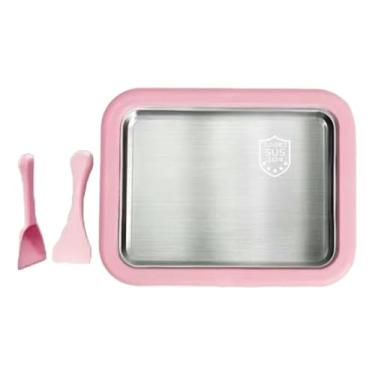 Imagem de IEUDNS Máquina de sorvete instantâneo, placa fria para sorvete, verão, multifuncional, faça você mesmo, congelador, iogurteira para sorvete cremoso, Rosa