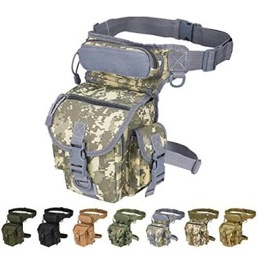 Imagem de Bolsa de perna tática multiuso, pochete para coxas, equipamento de perna para motocicleta militar, bolsa utilitária, Versipack, preto/bronzeado coiote/verde militar disponível (camuflagem ACU)