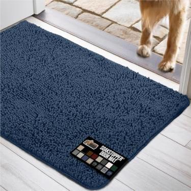 Imagem de GORILLA GRIP SOAKSTOPPER Tapete de porta para cães, 152 x 91 cm, lavável à máquina, capacho absorvente, captura umidade e sujeira, tapetes de entrada de chenille macios de secagem rápida, tapetes de