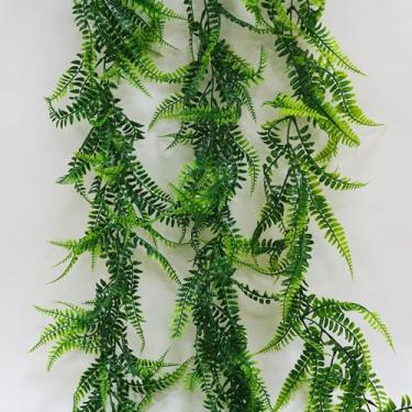 Imagem de VOELIGT 3 peças, guirlanda artificial de 1,8 m, samambaias de Boston, verde natural, para decoração de casamento em casa