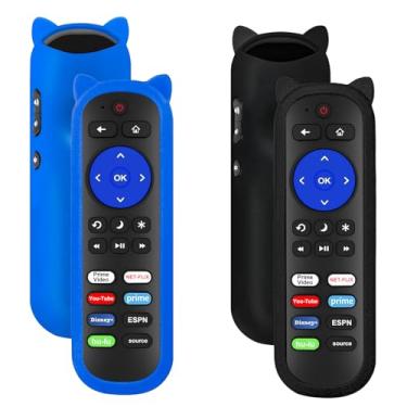 Imagem de Pacote de 2 controles remotos IR para controle remoto Roku TV, para todas as TVs Roku integradas, para TCL Roku/Onn/Insígnia/Hisense/Elemento/Sharp/Haier/Hitachi/LG/Sanyo/JVC/Magnavox/RCA/Philips