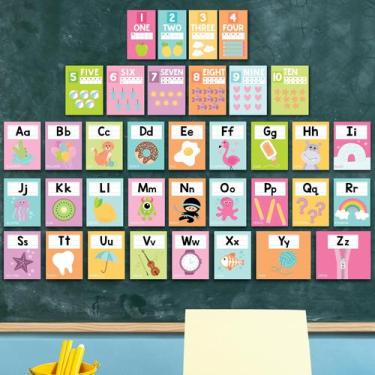 Imagem de Conjunto de quadros de avisos alfabéticos Hadley Designs colorido de 6