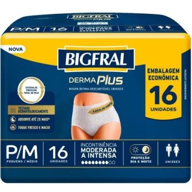 Imagem de Fralda Geriátrica Bigfral Roupa Íntima Pants Premium P/M 16 Unidades