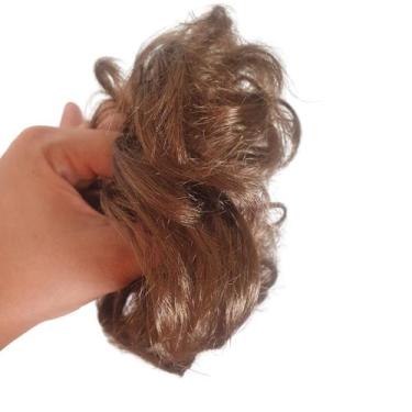 Imagem de 2 Coque Aplique Grego Elástico cabelo Sintético Rabico - ANAS, castanh