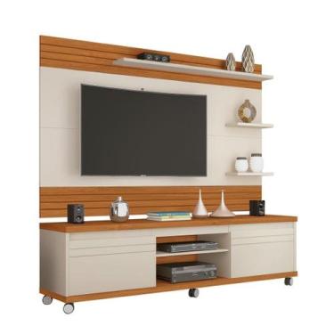 Imagem de RACK + PAINEL MIRG 180cm OFF WHITE / NATURE CONJUNTO PARA TV ATÉ 62''P