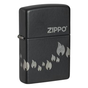 Imagem de Zippo Design preto fosco com isqueiro de bolso cromado