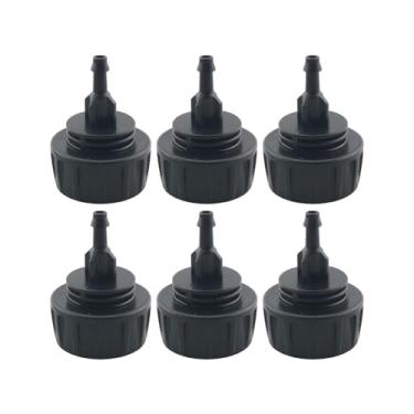Imagem de WELWIK 6 peças, tubo de irrigação por gotejamento de 1/4 polegada para torneira adaptador de mangueira de jardim de plástico preto encaixe automático para dispositivo de irrigação