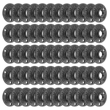 Imagem de Flange de piso, Home TZH Flange de tubo roscado de ferro maleável para estilo vintage industrial, flanges com furo rosqueado para projetos faça-você-mesmo/móveis/decoração de prateleiras (60, 1/2