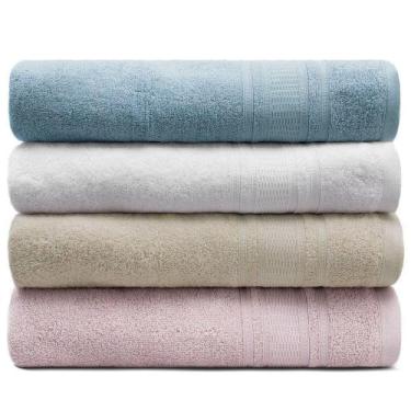 Imagem de Kit 4 Toalha Algodão Egípcio Banhão 78x150cm Memphis Appel Variadas - 