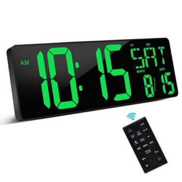 Imagem de Relógio de parede XREXS grande digital de 16,5 polegadas com controle 