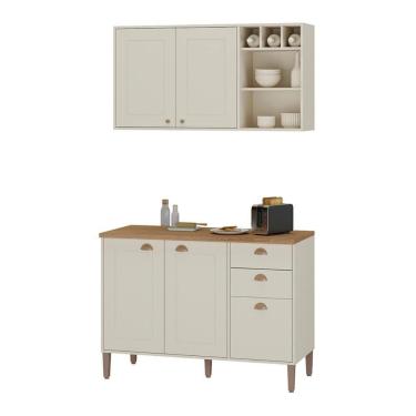 Imagem de Conjunto Cozinha Tunísia 120cm 5 Portas com Aéreo e Balcão