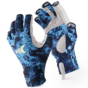 Imagem de KastKing Luvas de pesca La Sal UPF50+ Luvas de sol com proteção UV, luvas sem dedos, homens e mulheres, para atividades ao ar livre, caiaque, remo, remo, canoagem, caça