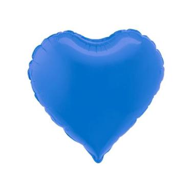 Imagem de Balão de Coração Metalizado 40CM - PartiuFesta, Azul Metálico