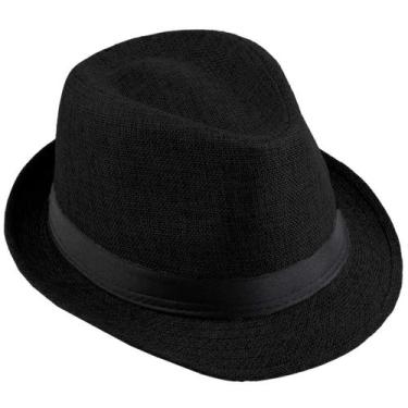 Imagem de Chapéu Fedoras moonsix Classic Short Brim Panama Jazz Chapéu preto