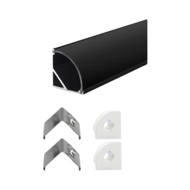 Imagem de Perfil De Alumínio Para Fita LED De 50CM, Canal Embutido Ou Montado Na