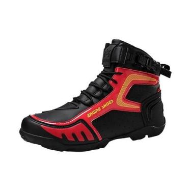 Imagem de Botas De Corrida De Motocicleta Masculinas Em Couro Respirável, Antide