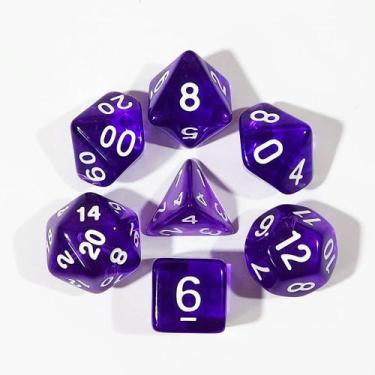 Imagem de Conj. de 7 Dados RPG 60% OFF SUPER PROMO, Púrpura translúcido