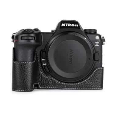 Imagem de MUZIRI KINOKOO Capa para câmera Nikon Z6 III – Capa protetora de couro genuíno estilo retrô para câmera Nikon Z 6III/Z6 III – com abertura inferior e design de aderência – preta