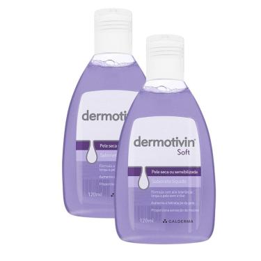 Imagem de Kit 2 Dermotivin Soft Sabonete Líquido para Pele Seca ou Sensibilizada 120ml