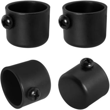Imagem de LUORNG 4 peças tampa de haste romana tampa de extremidade de ferro tampa de extremidade redonda haste de cortina cabeça decorativa 22 mm 0,86 polegadas tampa de extremidade de poste de cortina preta