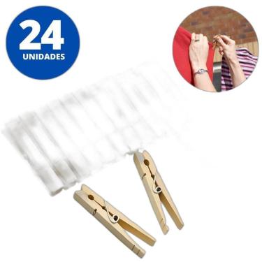 Imagem de Prendedor De Roupas Em Madeira 24 Un Utilimix