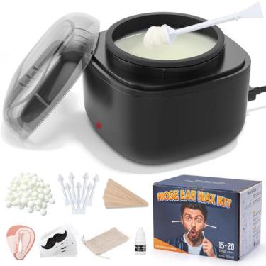 Imagem de Kit de cera nasal AUZEAL para homens com 100 g de cera, 40 palitos e m