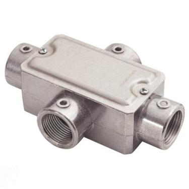 Imagem de Condulete fixo 3/4" tipo "X" - com tampa / rosca BSP / sem pintura - T