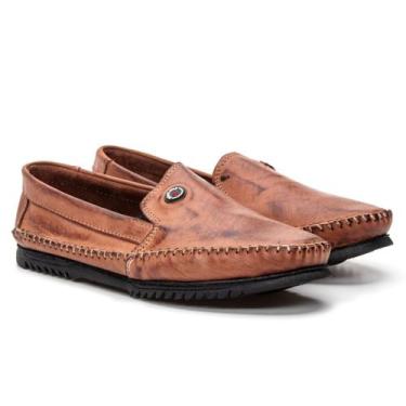 Imagem de Sapato Sapatilha Masculina Mocassim Antistress Casual Couro Liso Havan