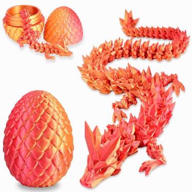 Imagem de Dragon Egg, dragão de cristal impresso em 3D, 30 cm com design articul