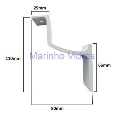 Imagem de Suporte Corrimão De Alumínio Para Parede Escada - 1 Pç, Branco