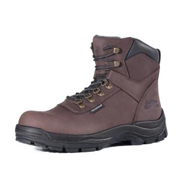 Imagem de Golden Retriever Botas de trabalho masculinas com bico de aço de 20 cm, à prova d'água, antiderrapante e resistente a óleo, Coolmax, confortável, ASTM F2413-18 EH G6655, G6655-wide Mahogany, bico de
