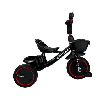 Imagem de Bicicleta Infantil Colli Triciclo Kim Aro 12 - Quadro de Aço Carbono, Duplo Cesto, Preta