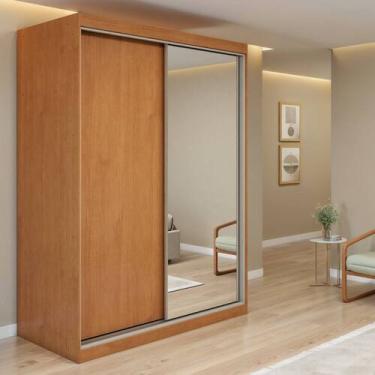 Imagem de Guarda Roupa com Porta de Correr Alonzo 2 Portas 1 Porta Glass 2 Gavet