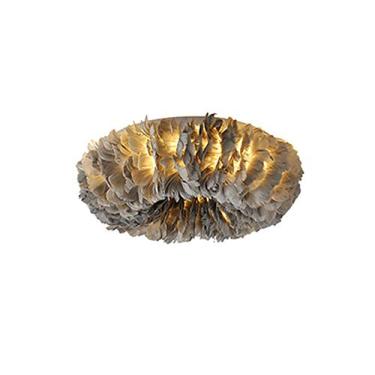 Imagem de Lustre moderno Criatividade Pena Teto Ht Fofo Abajur Lustre Moderno Minimalista Decoração Pingente Ht para Quarto Meninas Quarto-Cinza 80Cm/Cinza/60cm luminária pendente pendente