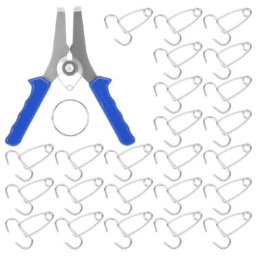 Imagem de Kit de grampo e alicate de mola de esquadria de aço inoxidável com anel de armazenamento para guarnição, marcenaria, molduras, ferramenta de moldagem de coroa