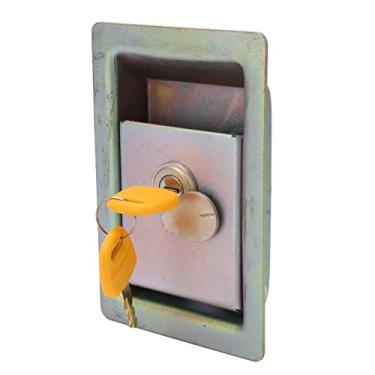 Imagem de Fechadura tampa porta lateral bomba hidráulica escavadeira, acessório de liga de alumínio para SH200 SH120, durável, leve, fácil de instalar com duas chaves