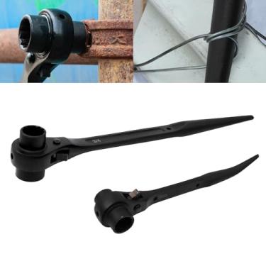 Imagem de CNQLIS Podger de catraca Spud, conjunto de 2 soquetes duplos 17 mm x 19 mm e 3/4 polegadas x 7/8 polegadas, ideal para andaimes, aço cromo vanádio