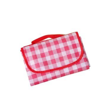 Imagem de Toalha Piquenique, Esteira de Praia Dobrável Impermeável Piquenique, para Praia, Camping, Festa Na Grama, 200x200cm, à Prova D'água e de Umidade(A-Vermelho Grelha)