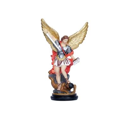 Imagem de Estátua de Arcanjo de São Miguel de 31 cm Estátua de Arcanjo de São Miguel Estátua de São Miguel Derrotando Satanás Anjo Estatuetas Coleção Estatuetas Bronze St.Archangel Sculpture