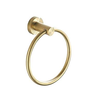 Imagem de Kit de acessórios de banho toalheiro de aço inoxidável 304 ouro escovado, barra de toalha de estilo moderno, suporte de papel higiênico, ganchos de roupão, kit de acessórios de banheiro montado na