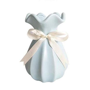 Imagem de Vaso de flor artificial em vaso de cerâmica moderno, feito à mão, pequeno vaso de porcelana, vaso simples, decoração ideal para casa, sala de estar, mesa, arte, decoração, planta artificial, arranjo