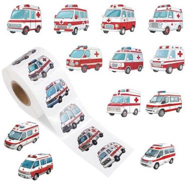 Imagem de Adesivos Engraçados para Ambulância, 12 Designs Prova d'Água Ambulância Adesivos Adesivas Fortes Etiquetas EMT para Garrafas Água Álbuns Recortes Cartões e Envelopes