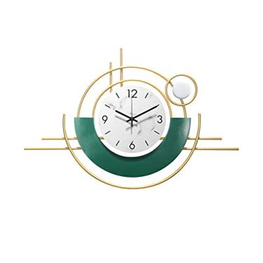 Imagem de Relógios de parede modernos feitos à mão relógio de parede mudo de ferro quarto sala de estar decoração de corredor relógio sem tique-taque relógios de placa de mármore relógio de parede moderno