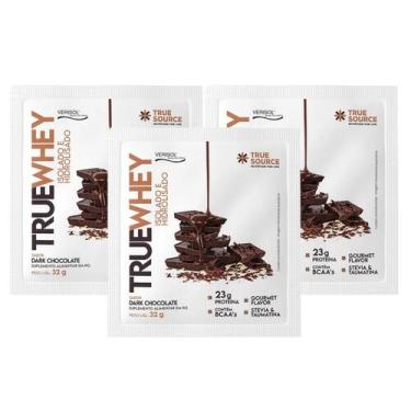 Imagem de 3x Sache True Whey Protein True Source Dark Chocolate 32g, Dark Chocol
