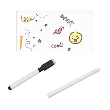 Imagem de Papel de Parede Adesivo PVC Quadro Branco 2 metros com Marcador para E